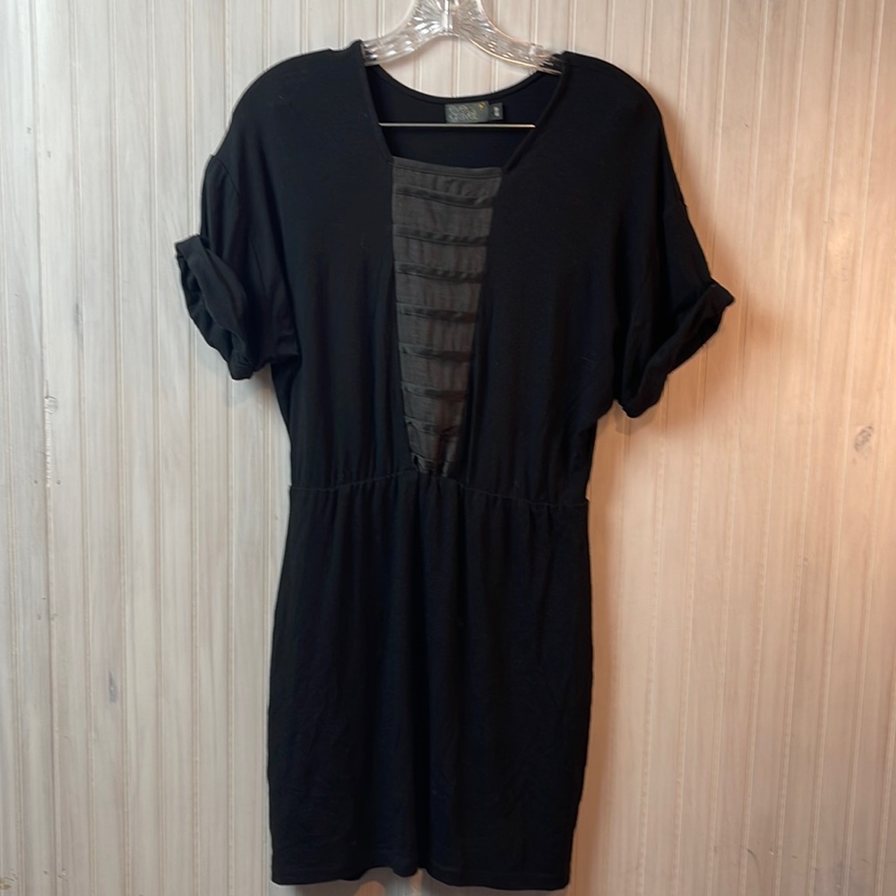 EVE GRAVEL TUXEDO FRONT MINI DRESS MEDIUM